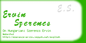 ervin szerencs business card